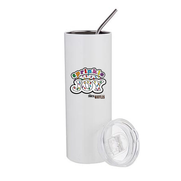20oz Stainless Steel Tumbler W/Straw & Lid - Sublimated Logo Thumbnail